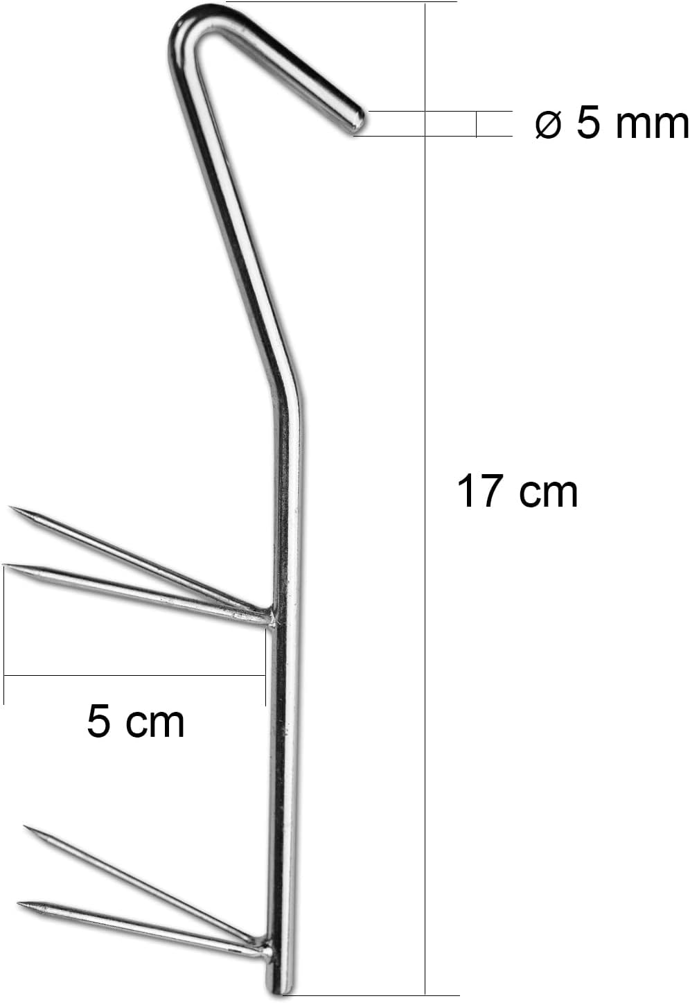 Räucherhaken Doppel V-Spitze 17cm Swissbaits.ch