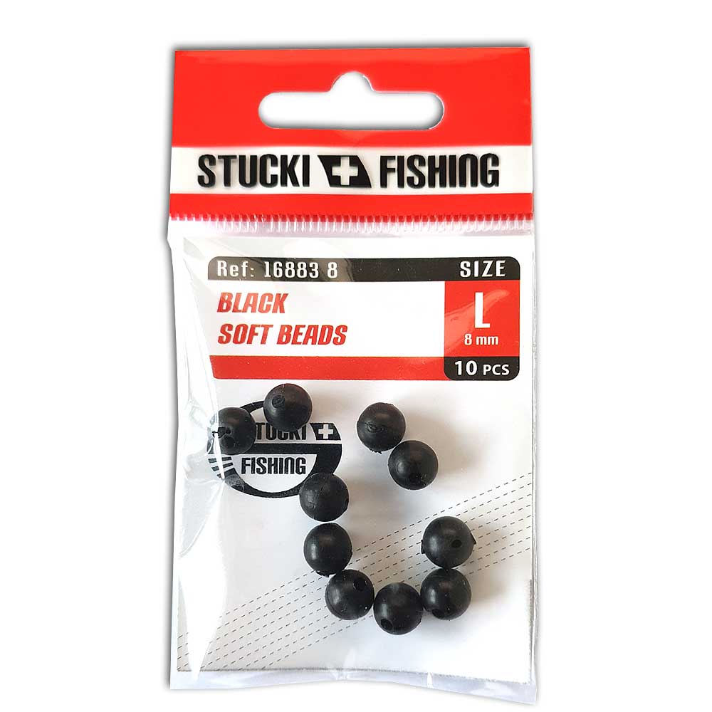 Gummiperlen Black Soft Beads angelzubehör Stucki Fishing L / 8mm