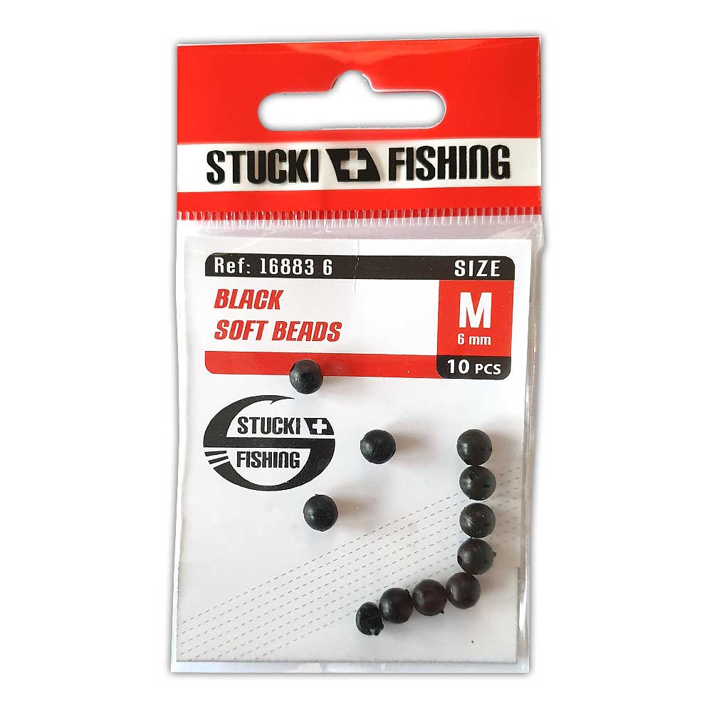 Gummiperlen Black Soft Beads angelzubehör Stucki Fishing M / 6mm