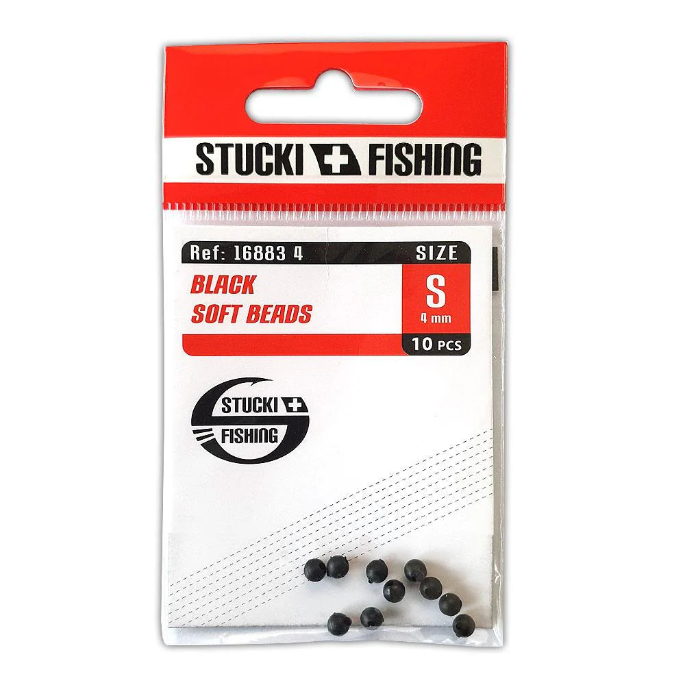 Gummiperlen Black Soft Beads angelzubehör Stucki Fishing S / 4mm
