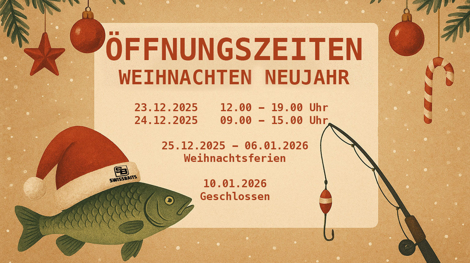 Öffnungszeiten über die Feiertage