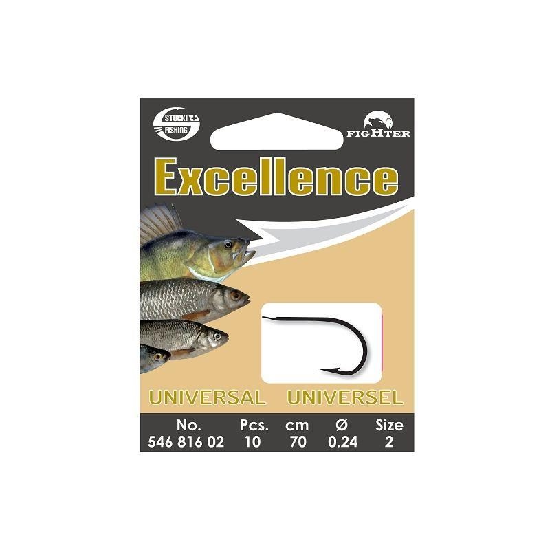 Excellence Universal Fischerhaken montiert, 10er Pack  Stucki Fishing   
