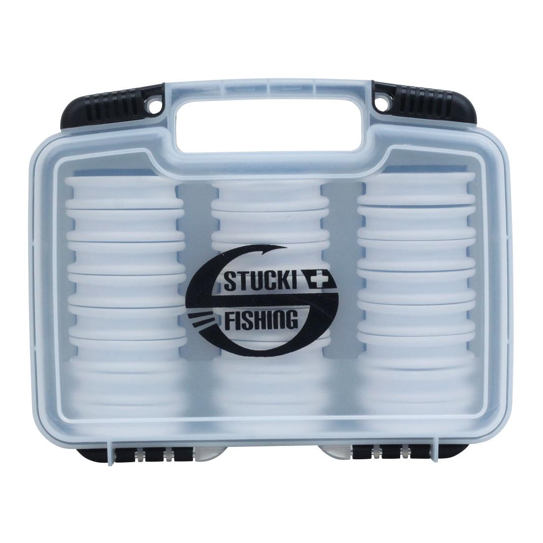 Koffer Box mit 24 grossen Hegenenwickler Stucki Fishing